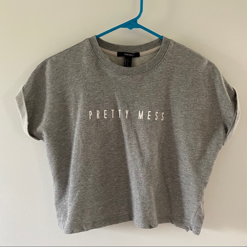 Gray crop top